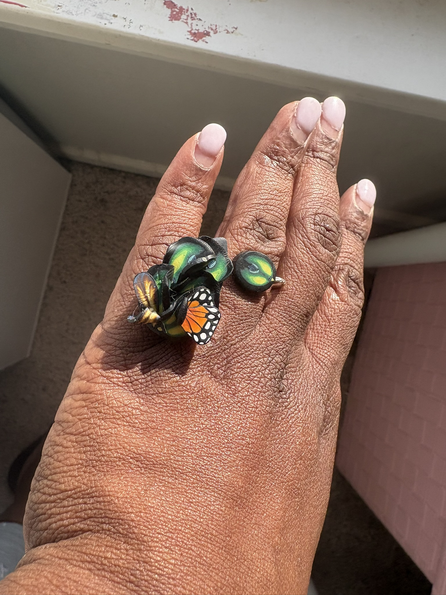 Statement ring in window light